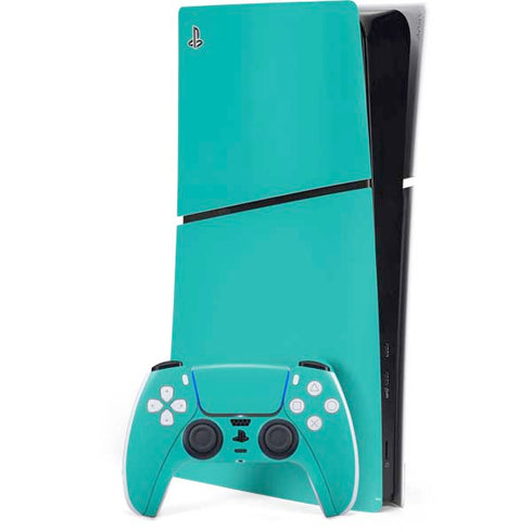 Aqua Blue PS5 Slim Digital Edition Console Skin